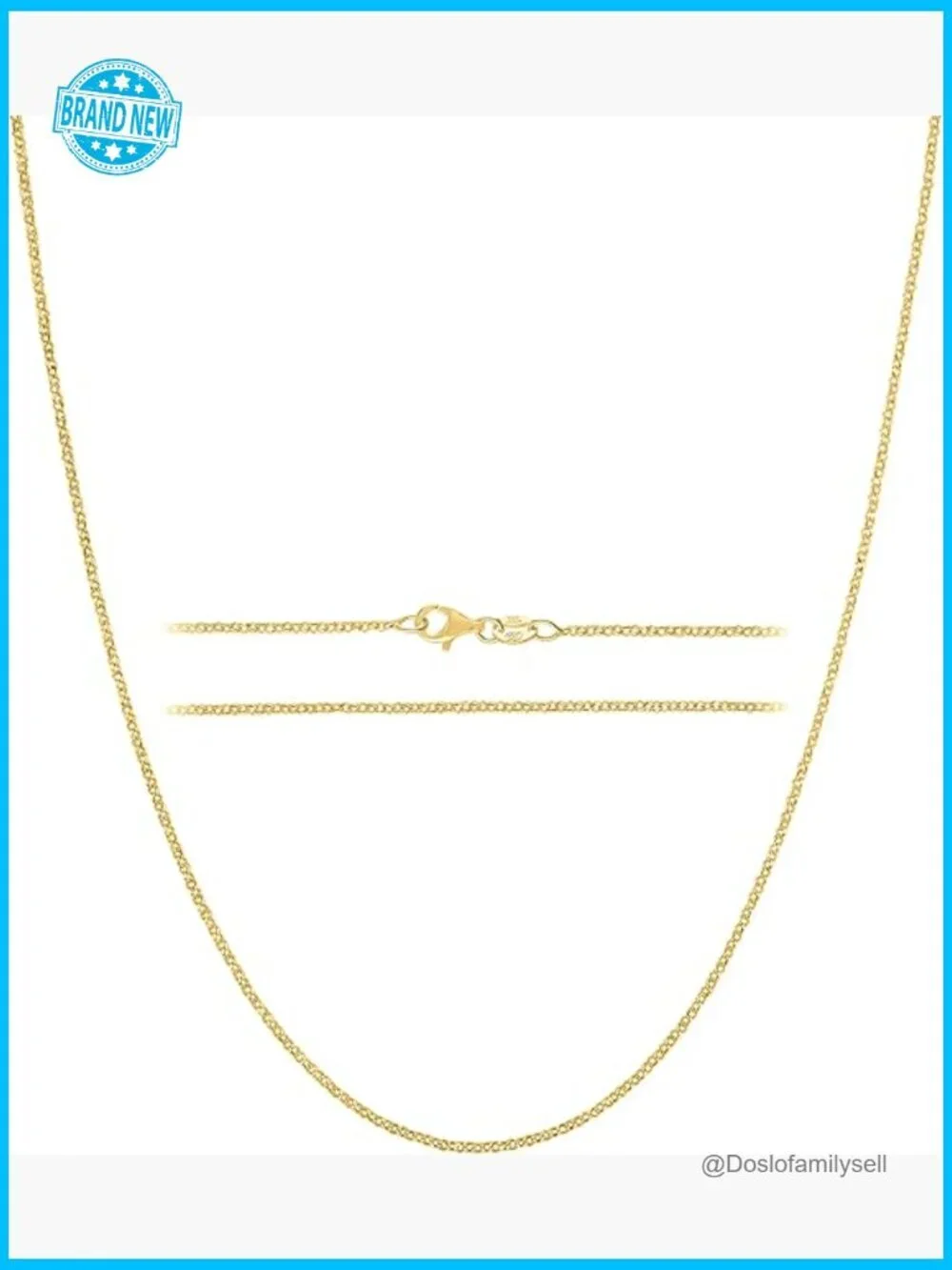 Thin Dainty Gold Plated Sterling Silver Chain Necklace Elegant Minimal Everyday
